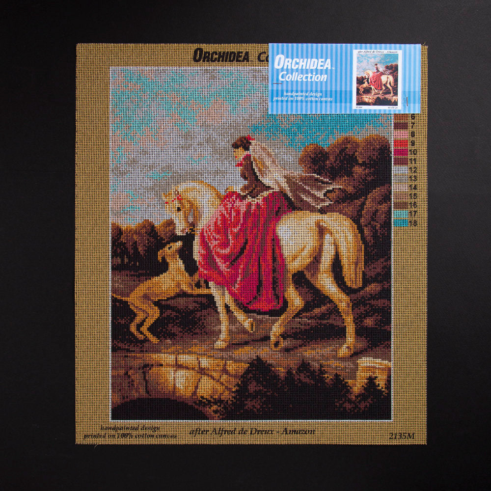 ORCHİDEA 40 x 50 cm Attaki Kadın Baskılı Goblen 2135M